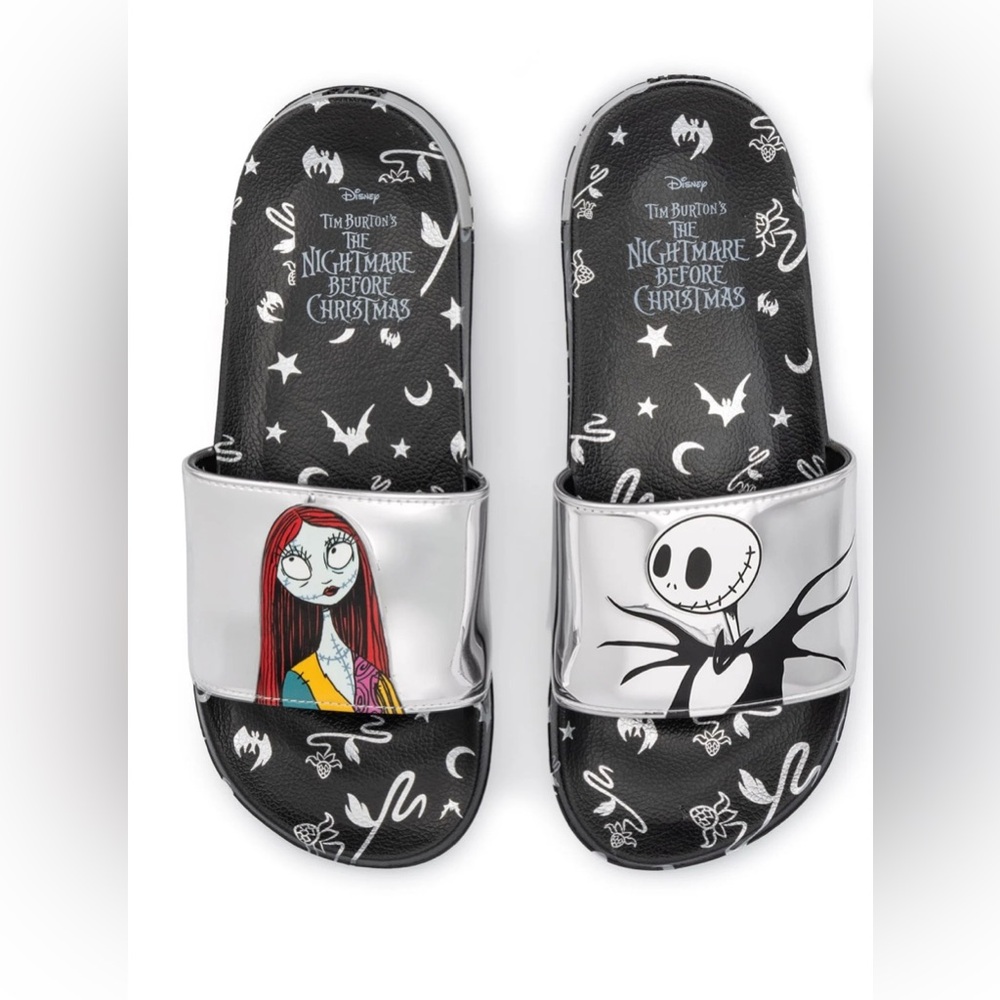 Disney Black and Silver Character Slide Sandals